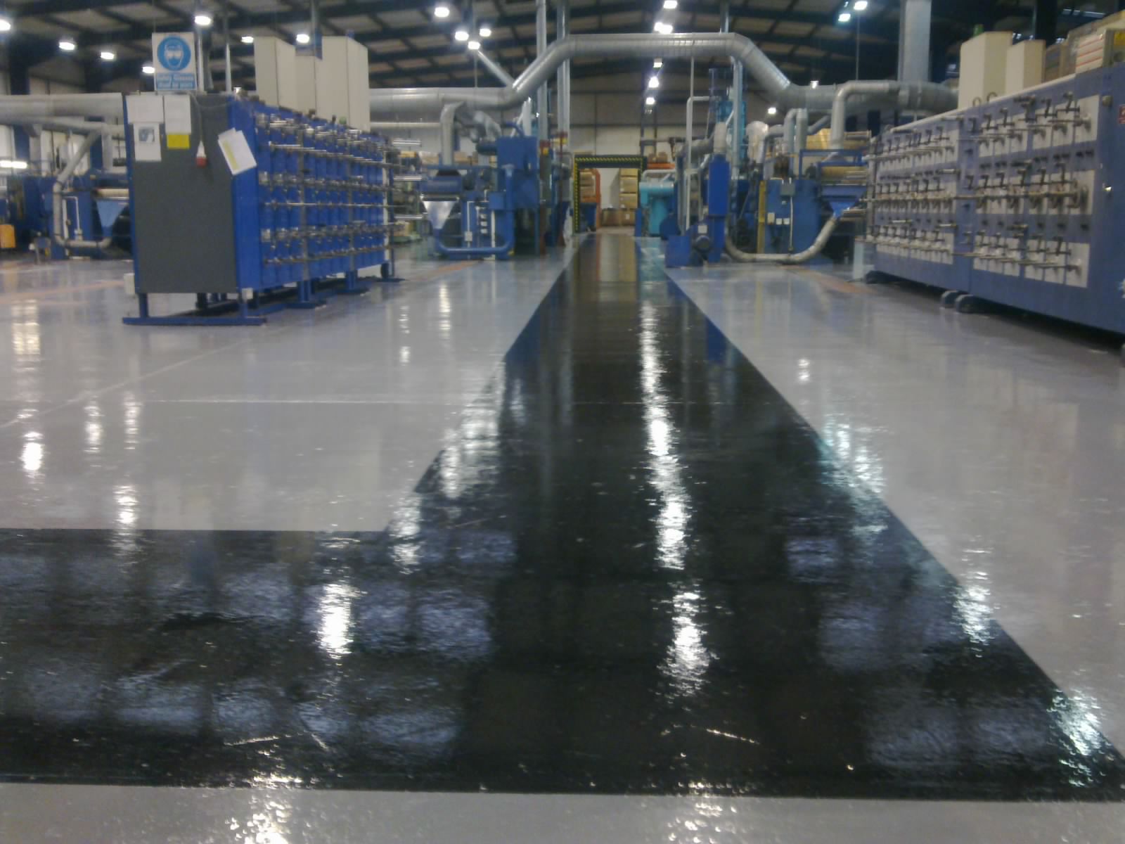 Factory floor after: new resin coating